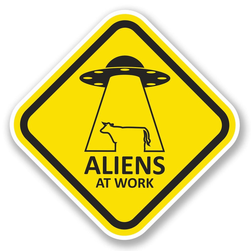 2 x Aliens at Work Vinyl Sticker
