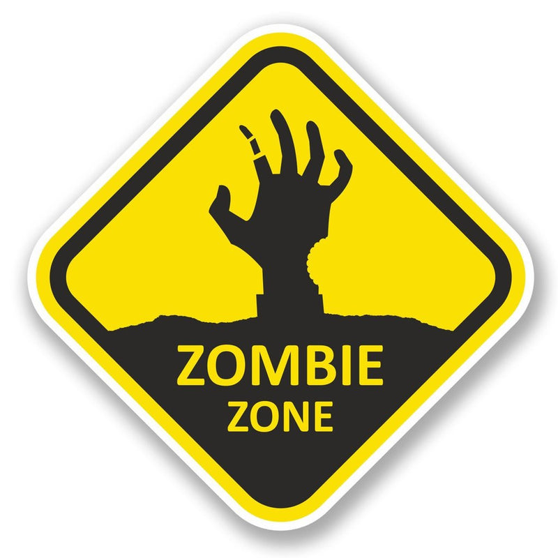 2 x Zombie Zone Vinyl Sticker