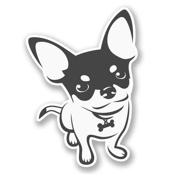 2 x Chihuahua Cartoon Dog Vinyl Sticker #5797