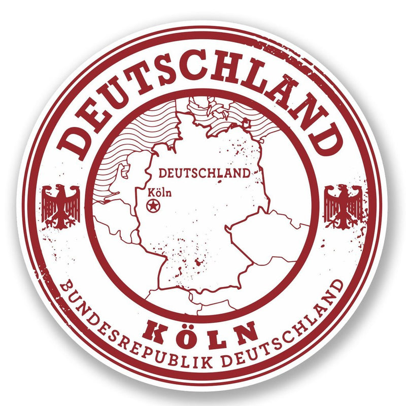 2 x Deutschland Germany Koln Vinyl Sticker