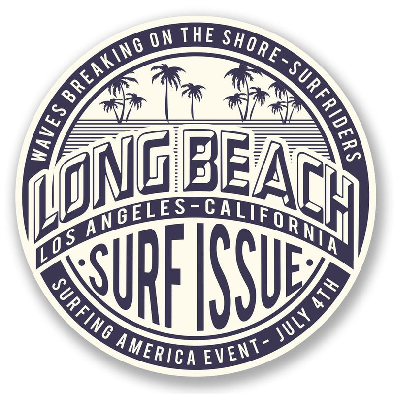 2 x Long Beach California Vinyl Sticker