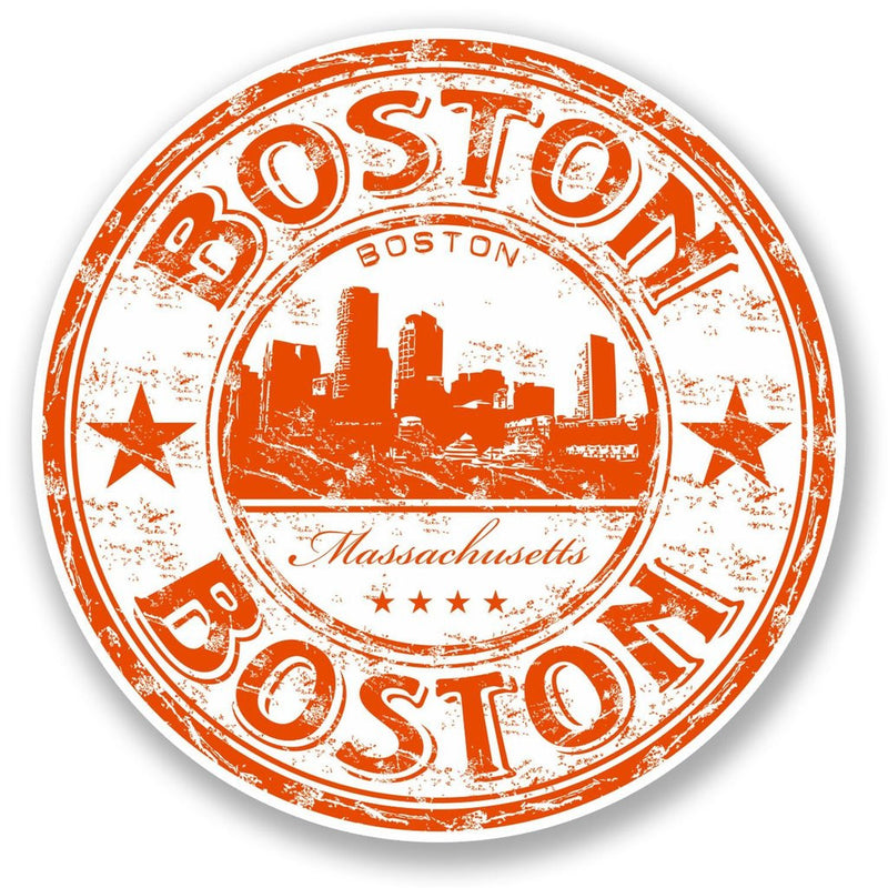 2 x Boston Massachusetts USA Vinyl Sticker