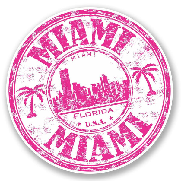 2 x Miami Florida USA Vinyl Sticker #5829