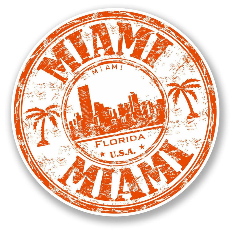 2 x Miami Florida USA Vinyl Sticker