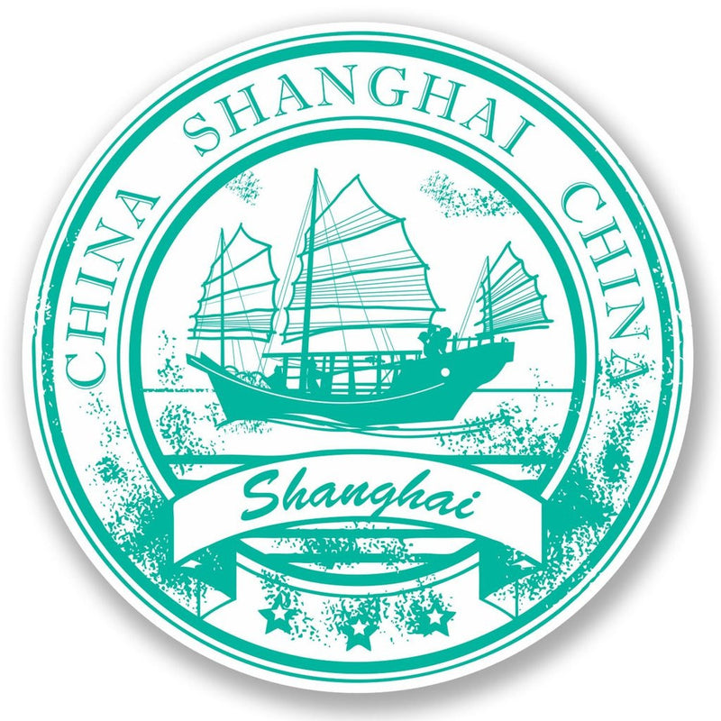 2 x Shanghai China Vinyl Sticker