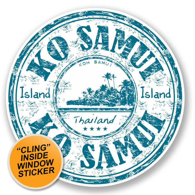 2 x Ko Samui Thailand WINDOW CLING STICKER Car Van Campervan Glass