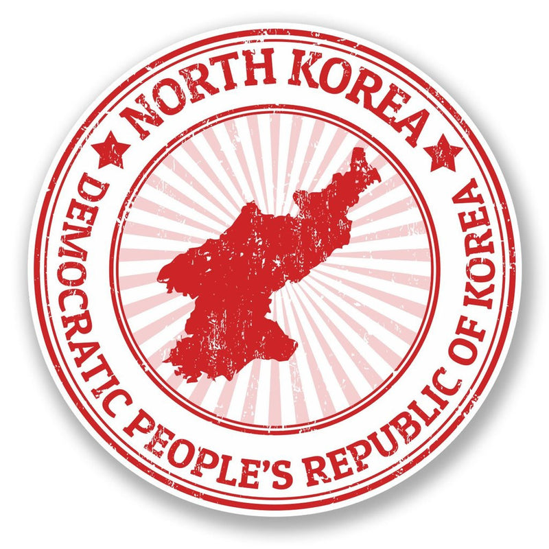 2 x North Korea Flag Vinyl Sticker