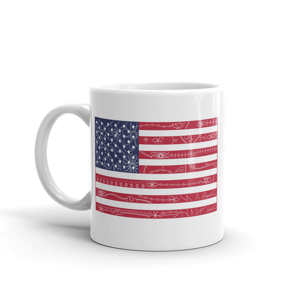 Flowery USA America Flag High Quality 10oz Coffee Tea Mug #5883