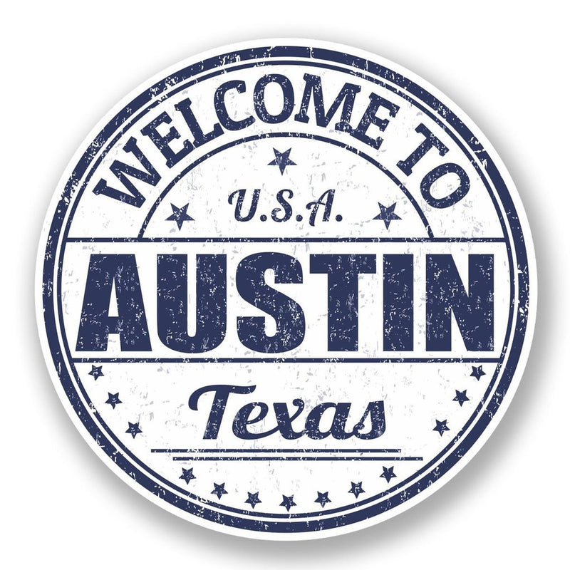 2 x Austin Texas USA Vinyl Sticker