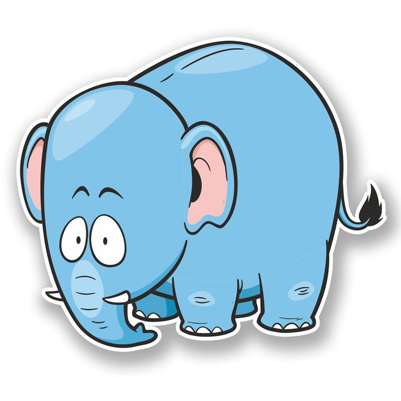 2 x Cartoon Elephant Vinyl Sticker