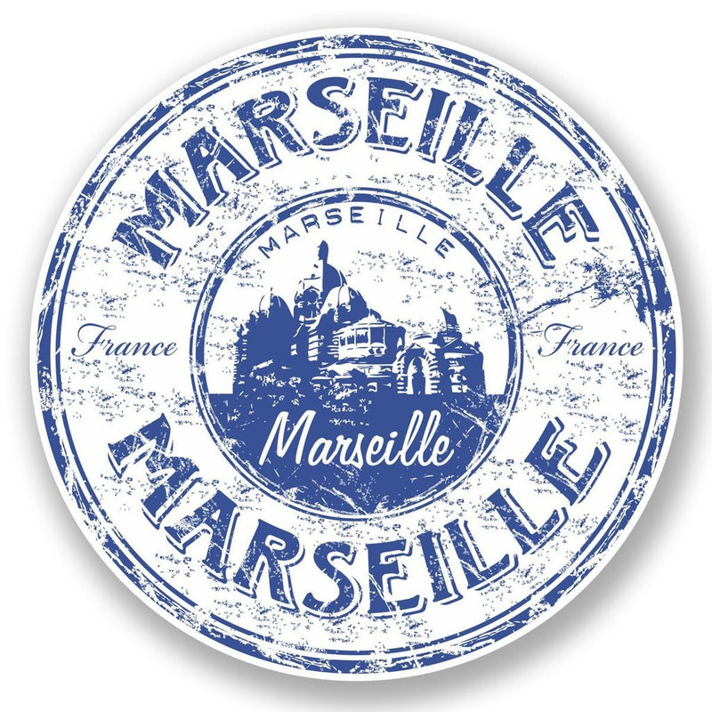 2 x Marseille France Vinyl Sticker