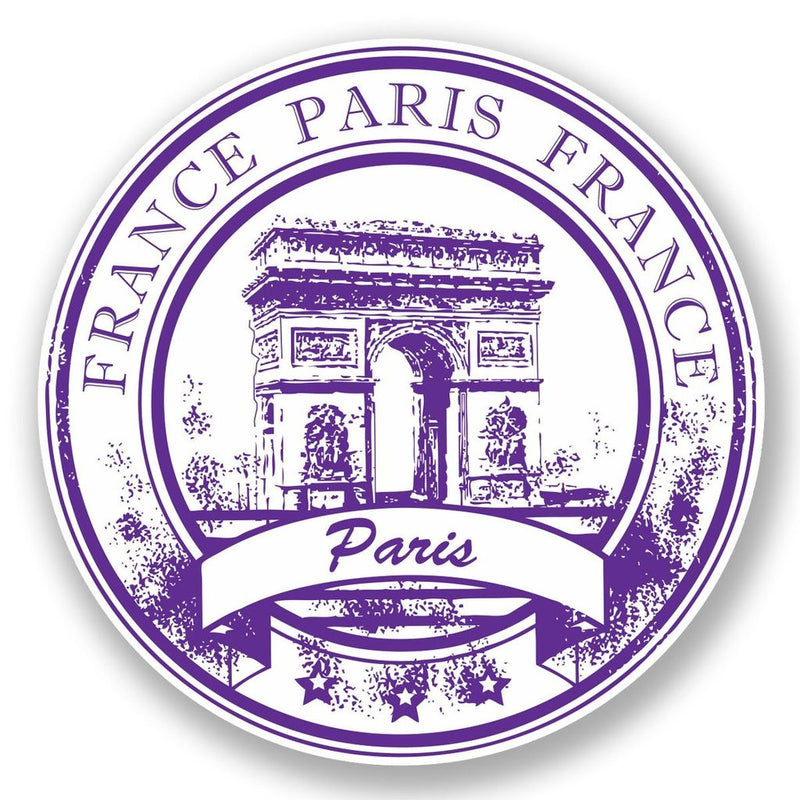 2 x Paris Arc de Triomphe France Vinyl Sticker
