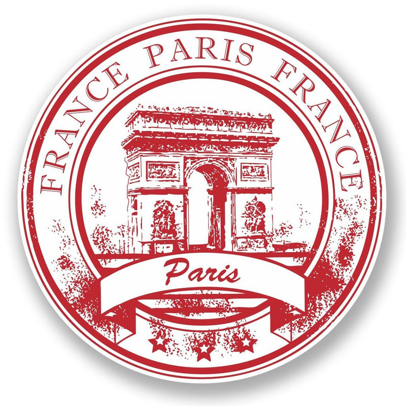 2 x Paris Arc de Triomphe France Vinyl Sticker