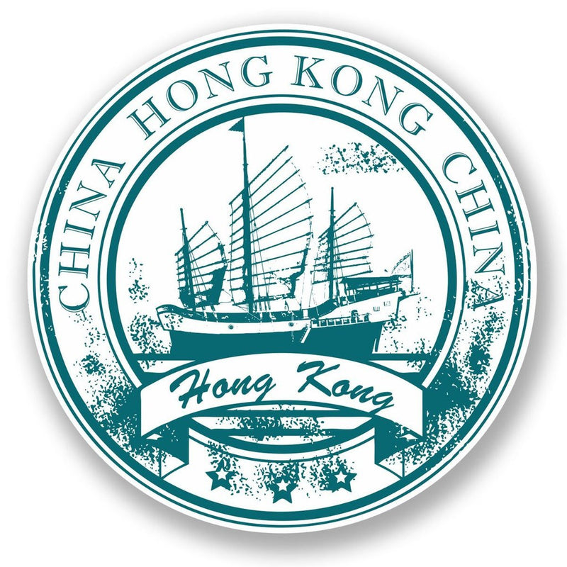 2 x Hong Kong China Vinyl Sticker