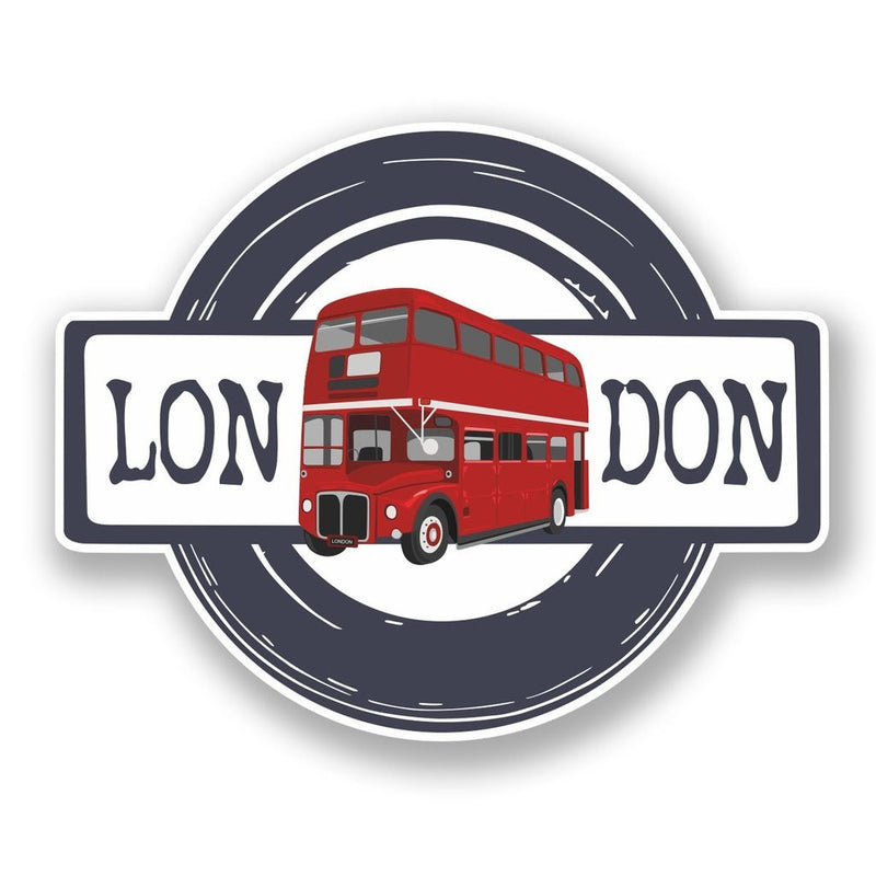 2 x London Bus England UK Vinyl Sticker