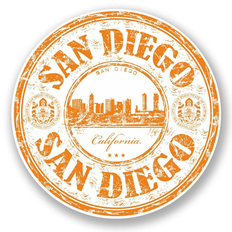 2 x San Diego California USA Vinyl Sticker