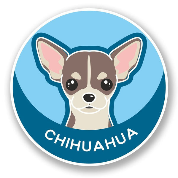 2 x Chihuahua Cartoon Dog Vinyl Sticker #5984