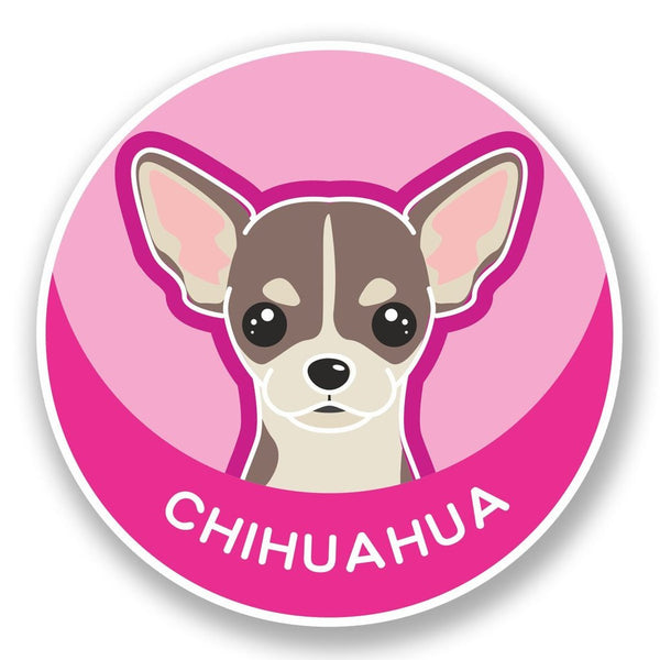 2 x Chihuahua Cartoon Dog Vinyl Sticker #5985