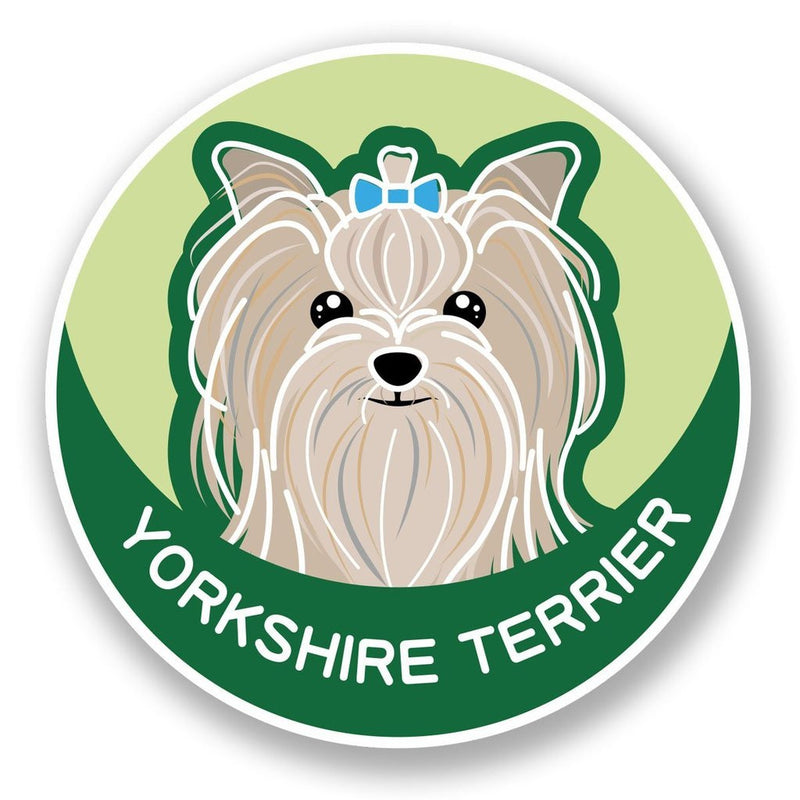 2 x Yorkshire Terrier Dog Vinyl Sticker