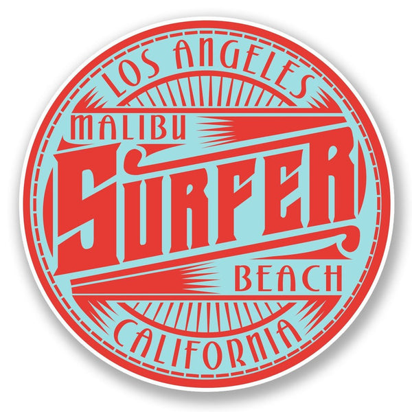 2 x Malibu Los Angeles USA Vinyl Sticker #6005