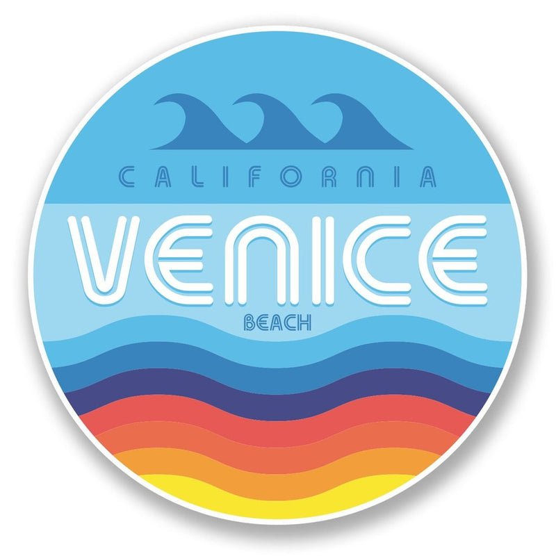 2 x Venice Beach California USA Vinyl Sticker