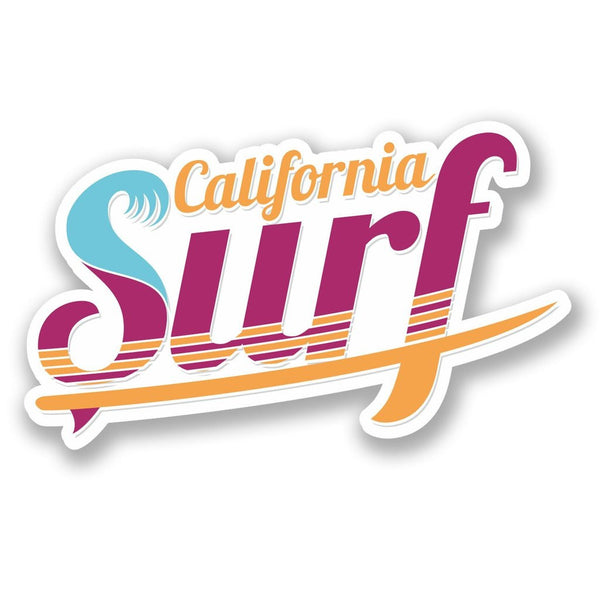 2 x California Surf USA Vinyl Sticker #6009