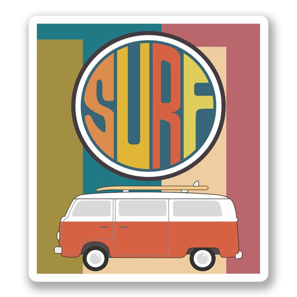2 x Camper Van Surf Bus Vinyl Sticker #6010