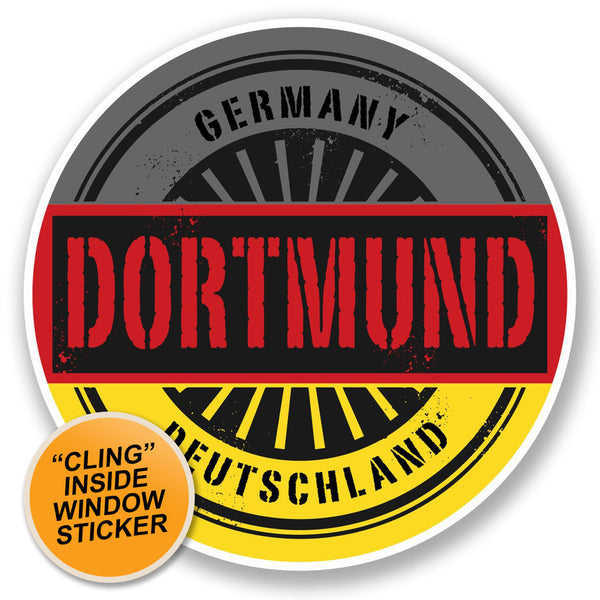 2 x Dortmund Germany Deutschland WINDOW CLING STICKER Car Van Campervan Glass #6018 