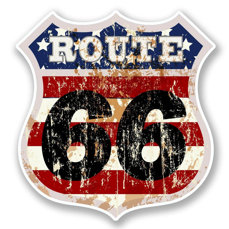 2 x Route 66 Vinyl Sticker