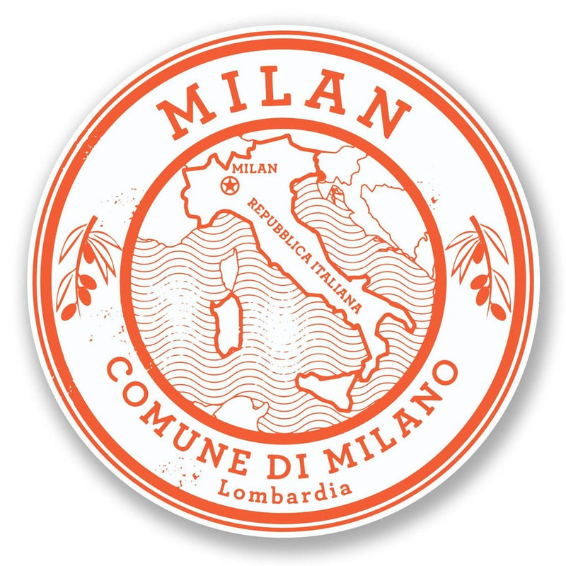 2 x Milan Italy Vinyl Sticker