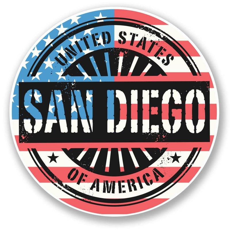 2 x San Diego USA America Vinyl Sticker