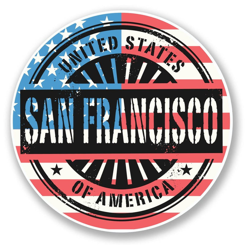 2 x San Francisco USA America Vinyl Sticker