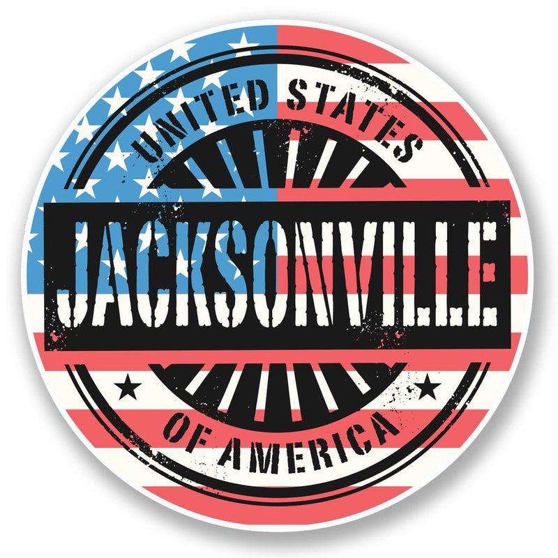 2 x Jacksonville USA America Vinyl Sticker