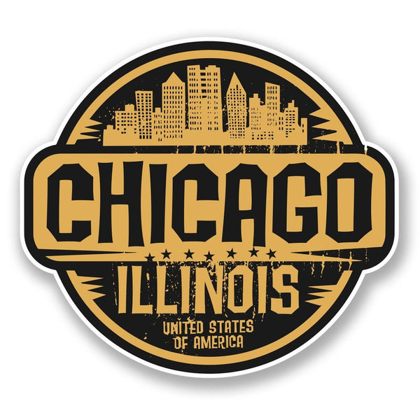 2 x Chicago Illinois USA Vinyl Sticker #6058