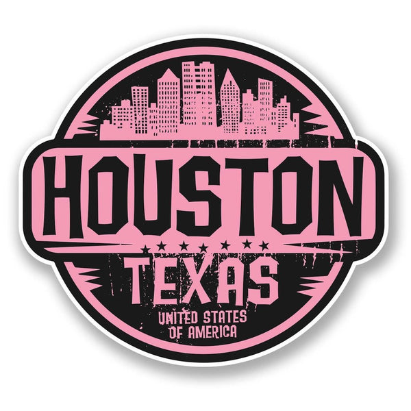 2 x Houston Texas USA America Vinyl Sticker #6059