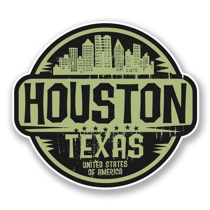 2 x Houston Texas USA America Vinyl Sticker