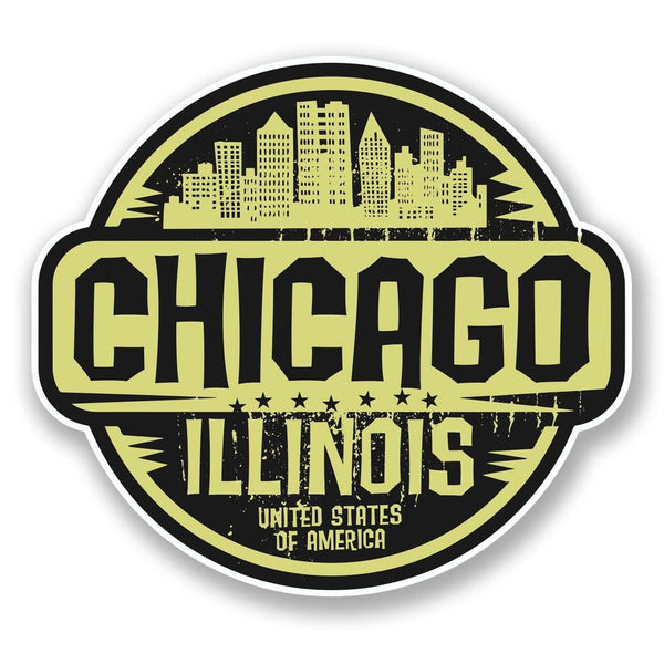 2 x Chicago Illinois USA America Vinyl Sticker #6061