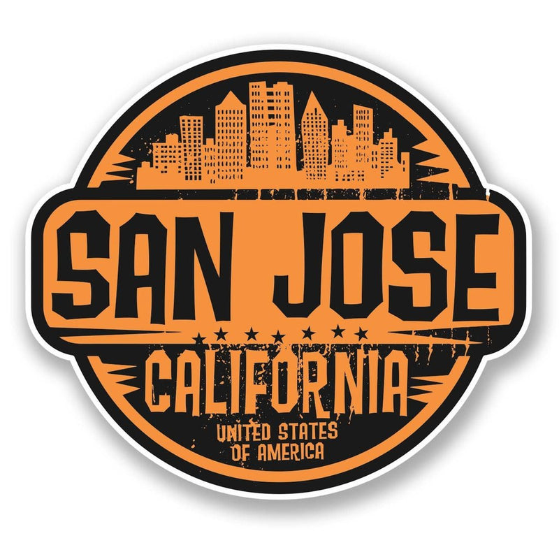 2 x San Jose California USA Vinyl Sticker