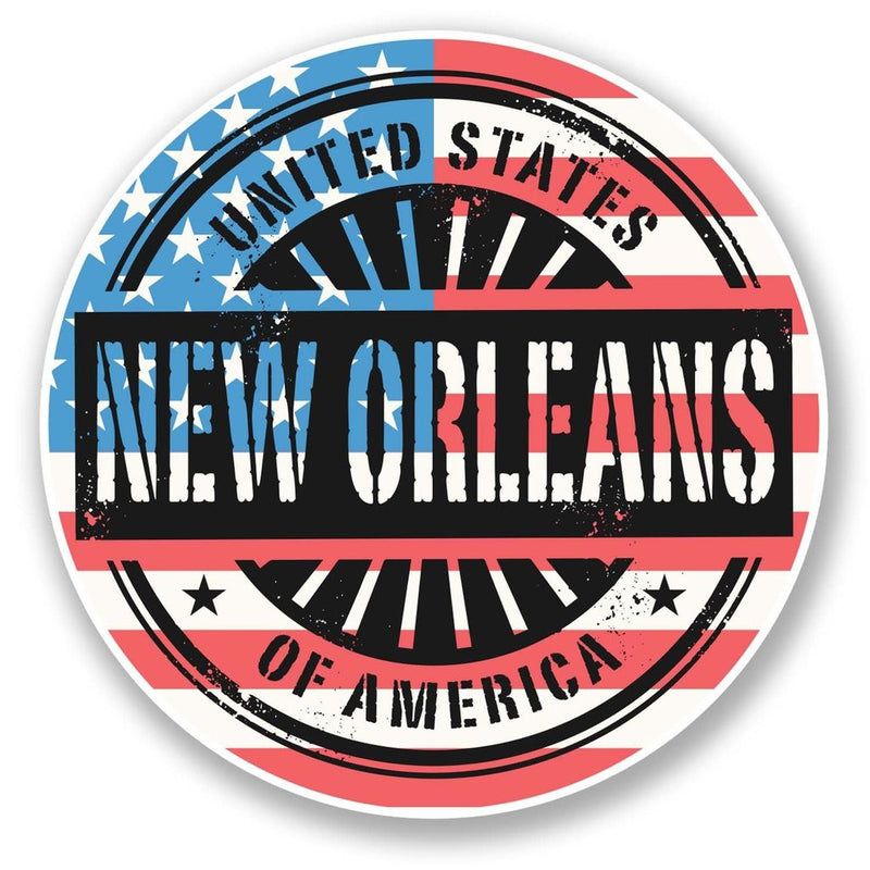 2 x New Orleans USA Flag Vinyl Sticker
