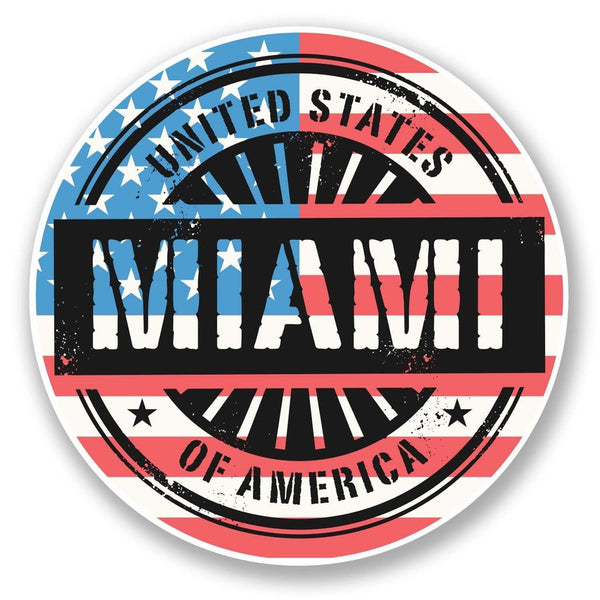 2 x Miami Florida USA Vinyl Sticker #6068