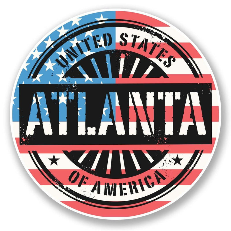 2 x Atlanta Georgia USA Vinyl Sticker