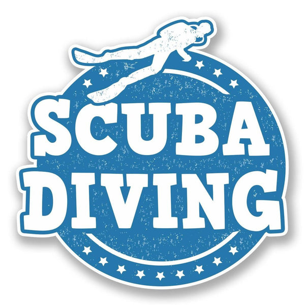 2 x Scuba Diver Vinyl Sticker #6078