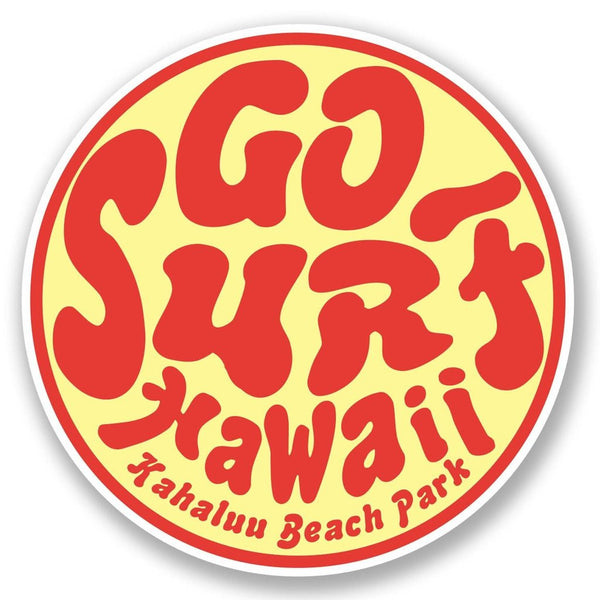 2 x Go Surf Hawaii Kahaluu Beach Vinyl Sticker #6095