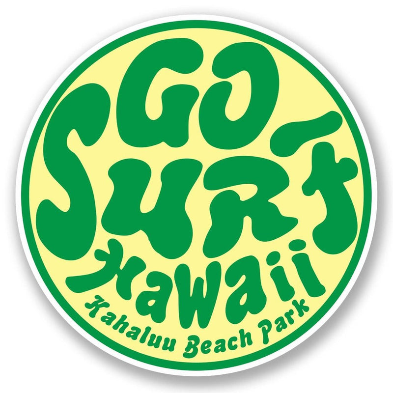 2 x Go Surf Hawaii Kahaluu Beach Vinyl Sticker