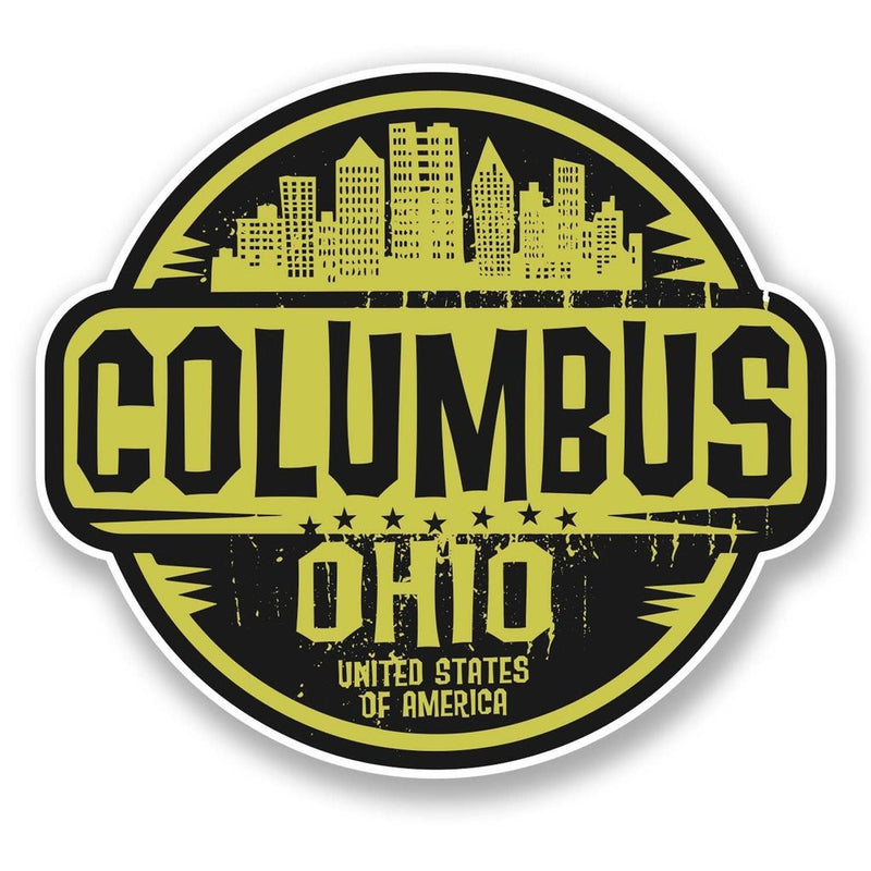 2 x Columbus Ohio USA Vinyl Sticker