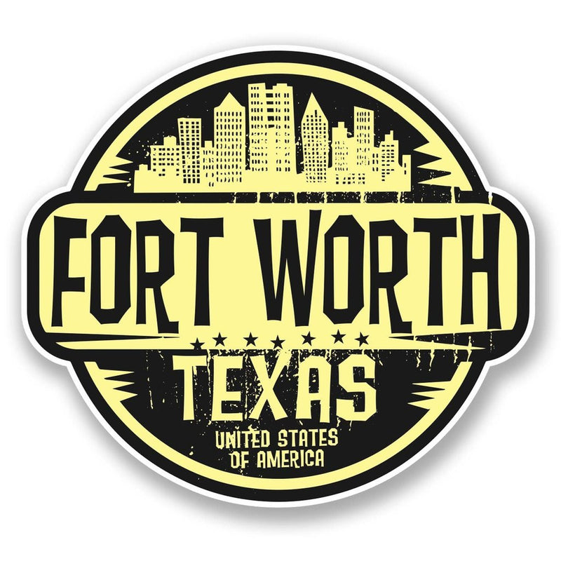 2 x Fort Worth Texas USA America Vinyl Sticker
