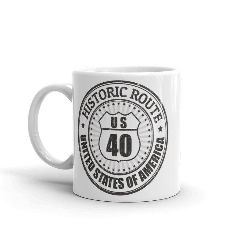 US40 Historic Route High Quality 10oz Coffee Tea Mug