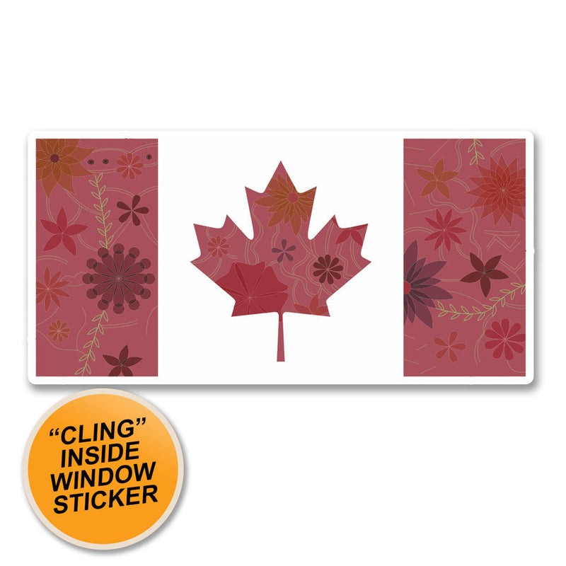 2 x Canada Canadian Flag WINDOW CLING STICKER Car Van Campervan Glass