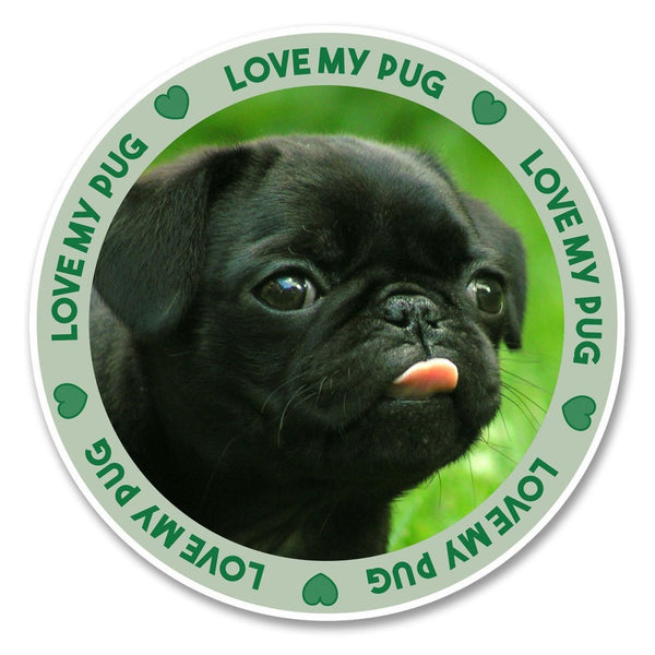 2 x Funny Black Pug Dog Vinyl Sticker #6135
