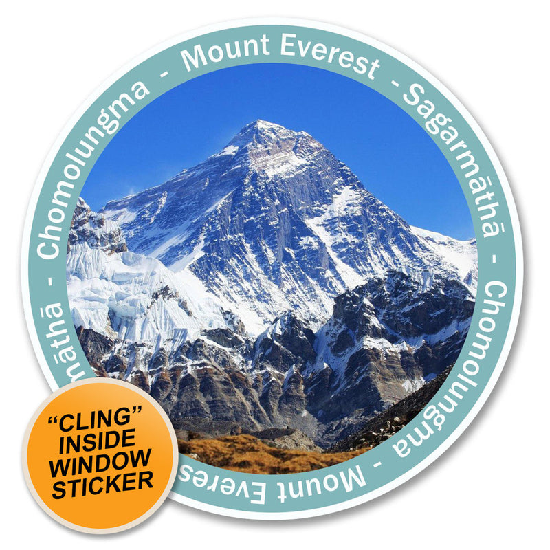 2 x Mount Everest WINDOW CLING STICKER Car Van Campervan Glass